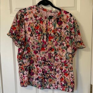 J. Crew Floral Blouse - Multicolor